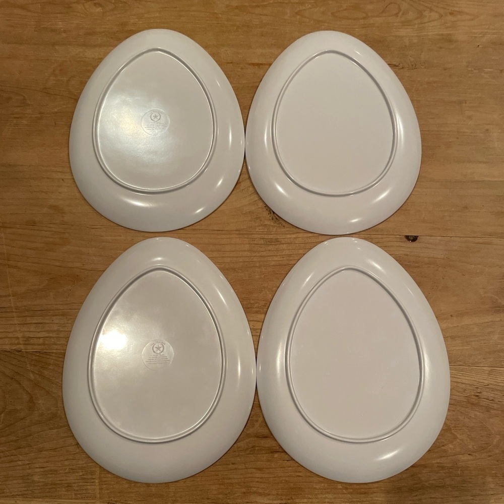The Prairie Rachel Ashwell set of 4 pastel bunny plates cottagecore Shabby Chic - Picture 3 of 5